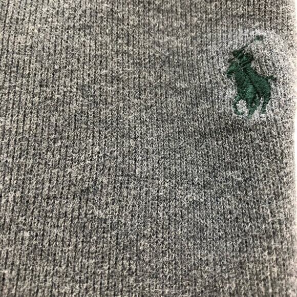 Polo Ralph Lauren mens L charcoal gray cotton knit zippered hoodie sweatshirt - Picture 9 of 11